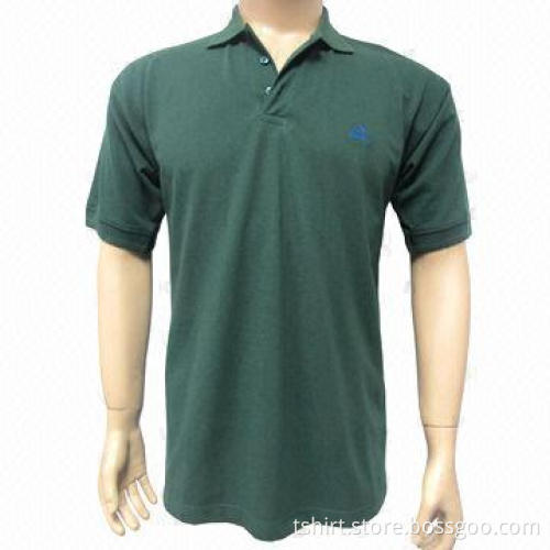 Men's 100% Cotton Golf Short Sleeve Polo Shirt with Logo, Customized Sizes Available